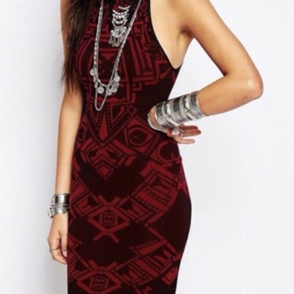 Free People Black and Red Midi Dress - Picture 13 of 14